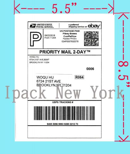 Shipping Labels 6 pcs Self Adhesive Printer Paper Lebel 8.5 x 5.5