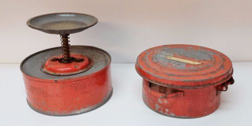 (2) Vintage Steel Plunger Cans, Justrite 1-Quart &amp; Eagle