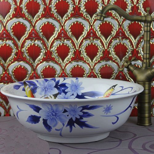 A107 European Style Hand Made D 40 - 42cm Bathroom Ceramic Art Sink/Wash Basin