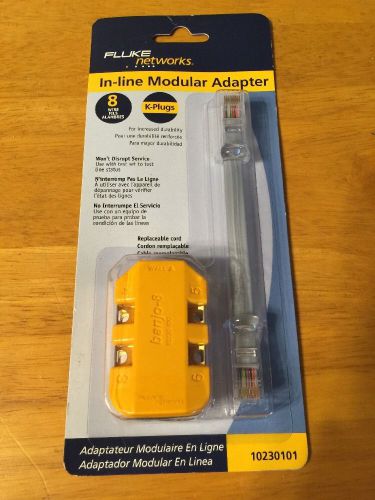 Fluke networks 10230101 8 wire in-line modular adapter with k-plug - phone jack for sale
