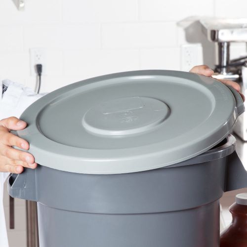 10 Gallon Gray Round Plastic Restaurant Trash Can Lid 6902609GY