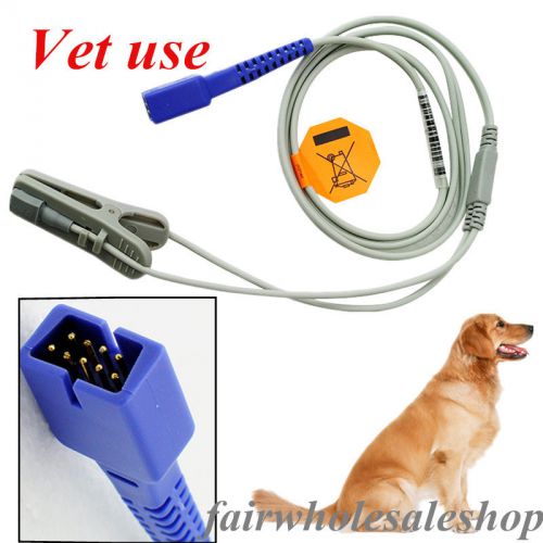 Veterinary fit Nellcor Oximax SpO2 Ear Clip Lingual Sensor Vet Animals 9pins