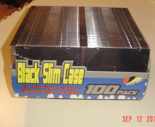 Black Slim Case CD Storage Cases 100 pack- NEW
