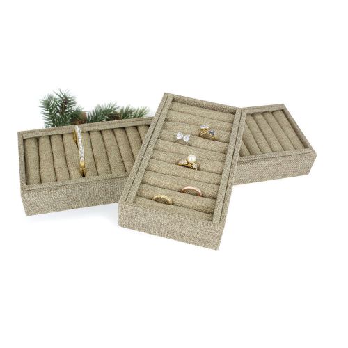 9 TUFTED RING TRAY SHOWCASE BANGLE DISPLAY RING CUFF BRACELET DRAWER ORGANIZER