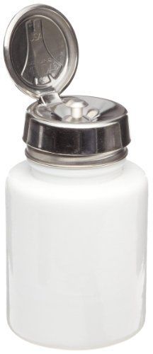 Menda 35389 4 oz Round White Glass Bottle With Stainless Steel Pure Touch Pump