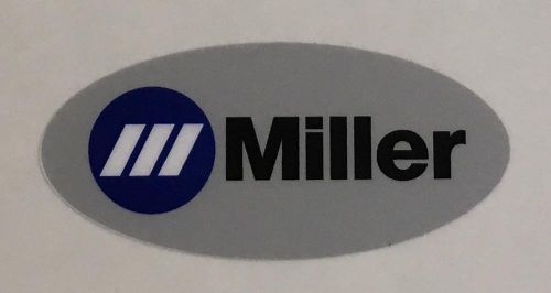 Miller Electric Arc Welders, Hardhat Oval Decals, Silver Blue, White, Black,1-Pr