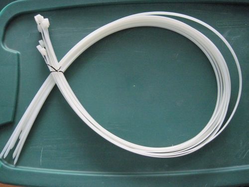 Lot of 10 heavy duty 48&#034; long 180lb natural nylon cable zip ties hvac compatible for sale