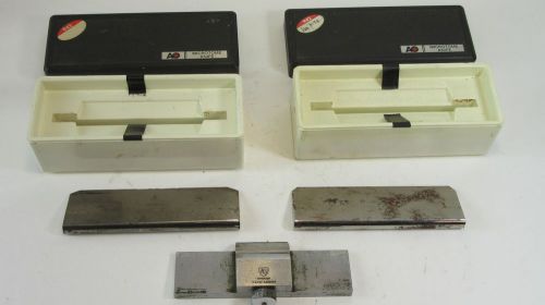 3 Lot Microtome Knife Blades in Original Box / 2 American Optical and 1 Spencer