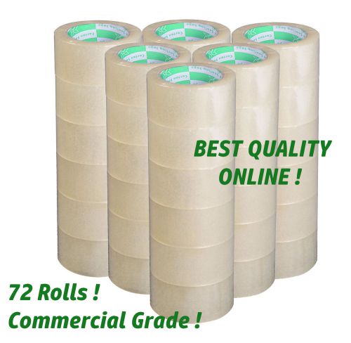 72 Rolls 2&#034;x110Y - (330&#039; ft) Clear Carton / Box Sealing Packing / Packaging Tape