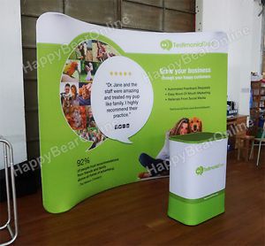 Trade show Waveline Curved Display booth 10ft fabric tension Pop-up