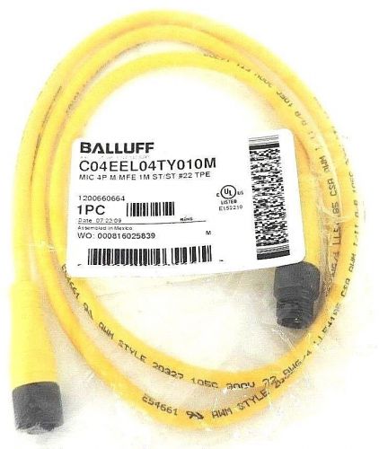 NEW BALLUFF C04EEL04TY010M MIC 4P M/MFE 1M ST/ST #22 TPE