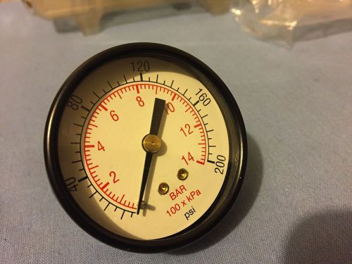 New Back Mount PN 200-BDD  2&#034; 200psi bar 1/4&#034; NPT CBM Pressure Gauge