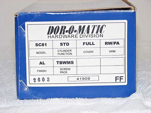 Dor-o-matic surface door closer sc81, full cover, rw/pa aluminum finish for sale