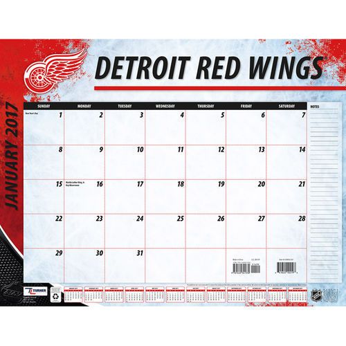 Detroit Red Wings 22&#034; x 17&#034; Desk Calendar
