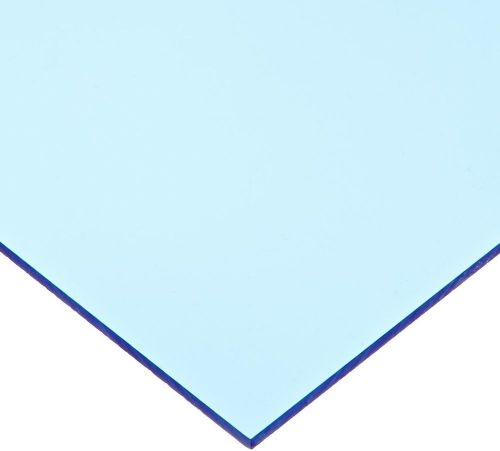 Cast Acrylic Sheet, Transparent Light Blue, 24 x 24 x 0.118 Size