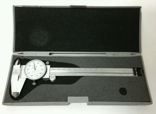 Vintage Mitutoyo Dial Micrometer Caliper Shock Proof 505-637-50 in Case