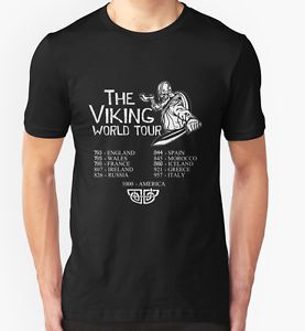 Viking world tour men&#039;s black tees t-shirt clothing for sale