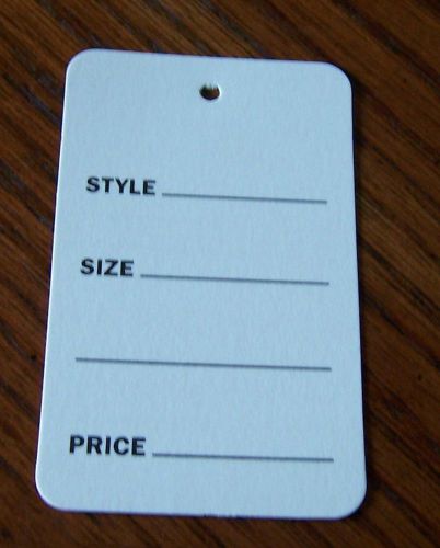 1000 SMALL - STYLE - WHITE CLOTHING PRICE SALE TAGS