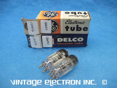 Lot of (2) nos 12aj6 vacuum tubes - ge/delco - usa - 1960&#039;s (tested, free ship!) for sale