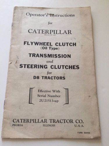 VINTAGE 1940s Caterpillar Operator Instructions for D8 Cat; Excellent Condition!