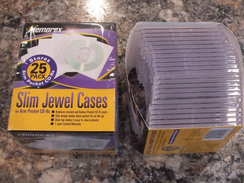 Memorex Slim Jewel Cases Pocket CD 25 pack plus total 47