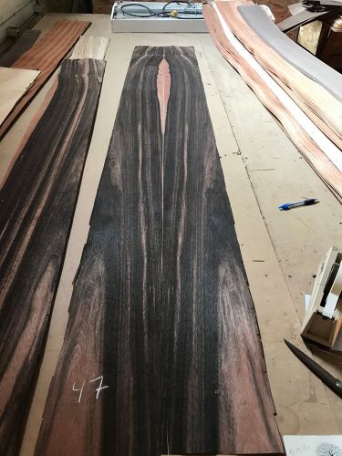 Wood Veneer Ebony 7x96 2Pcs Total Raw Veneer  &#034;EXOTIC&#034; EB.S1 11-17-16