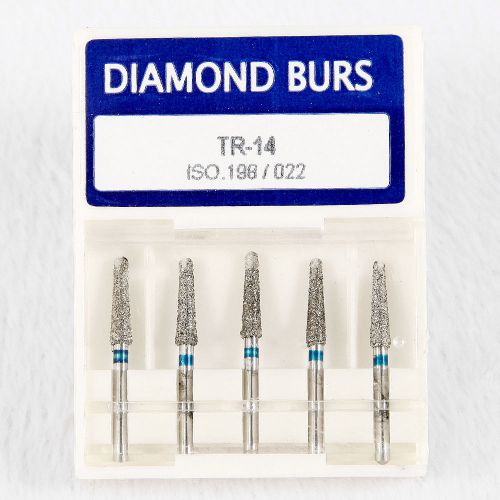 5pcs/1 Box Dental Diamond Burs Tips For High Speed Handpiece TR-14 ISO X