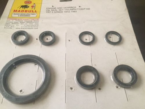 New Triumph engine and gearbox oil seal set T120 T140 tr7 5 speed 1972-1983