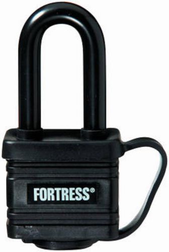 Master lock 1-9/16&#034;, long shackle covered laminated fortress padlock 1804dlh for sale