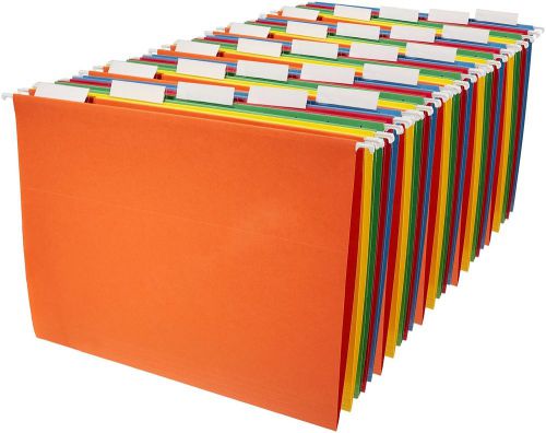 Amazonbasics hanging file folders - letter size (25 pack) - assorted colors for sale