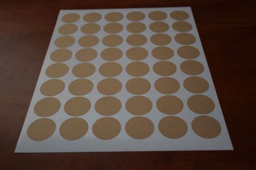 Brown Kraft Laser/Inkjet Printer Adhesive Labels Paper Sheets 1.2 Inch Circle