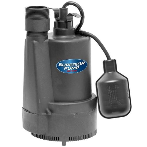 Superior pump 92330 1/3 hp thermoplastic sump pump with tethered float switch for sale