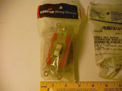 COOPER DOUBLE POLE SWITCH 120/277VOLT 20AMP IVORY
