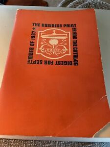 VINTAGE THE BUSINESS PRINTER AND THE CATALOG DIGEST FOR SEPTEMBER OF 1937 BOOK