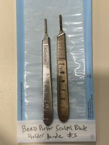 2) BARD PARKER Scalpel Handle #3 Blade Holder Surgical DENTAL MEDICAL VET PREOWN