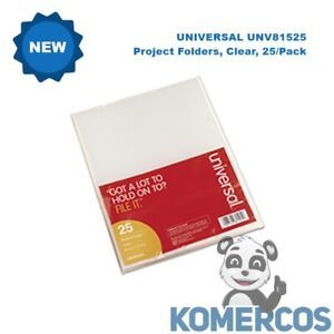 UNIVERSAL UNV81525,  Project Folders, Clear, 25/Pack