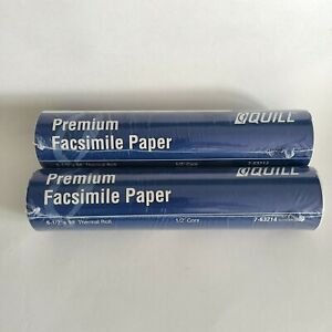 Lot of 2 Quill Premium Facsimile Paper Thermal Rolls, 8 1/2” X 99’, New &amp; Sealed