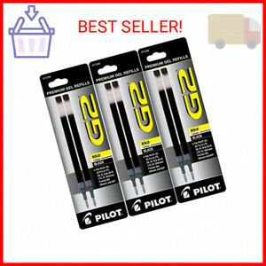 Pilot G2 Gel Ink Refill, 2-Pack for Rolling Ball Pens, Bold Point, Black Ink …