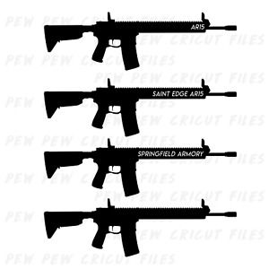 AR15 SVG - Cricut Files - Springfield Rifle Silhouettes - Saint Edge - Gun