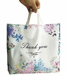 50Pcs Thank You Plastic Merchandise Shopping,Boutique,Retail Bags,15&#034;x11.8&#034;x2.8&#034;