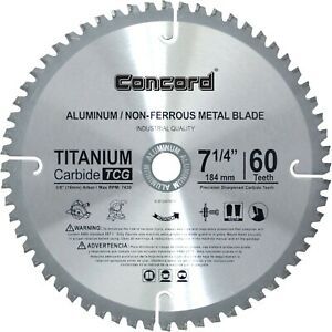 Concord Blades ACB0725T060HP 7-1/4&#034; 60 Teeth TCT Non-Ferrous Metal Saw Blade