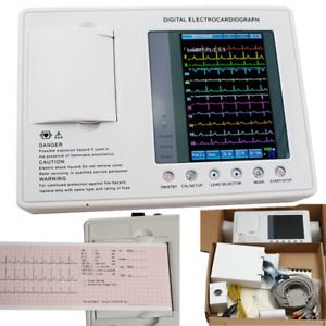 7-inch Color LCD Portable 3-channel 12-lead Electrocardiograph ECG EKG Machine