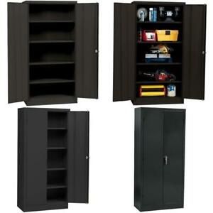 Sandusky Lee Black Steel Snapit Storage Cabinet | 4 Adjustable Shelves | 72&#034; H X