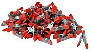 Wideskall Mini Metal Spring Clamps w/ Red Rubber Tips Clips (Pack of 60) Product
