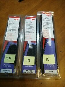 LOT 98 GBC Black 1/4&#034; 1/2&#034; 1&#034; Asst  BINDING COMBS 19 Ring Plastic Book Spines