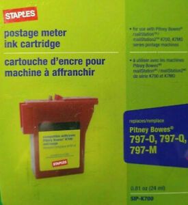 New K700 Postage Meter Red Ink Cartridge For Mail Station Staples Brand