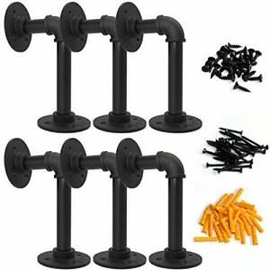 AAGUT Pipe Shelf Bracket L Industrial Wall Brackets for Shelves Heavy Duty Bl...