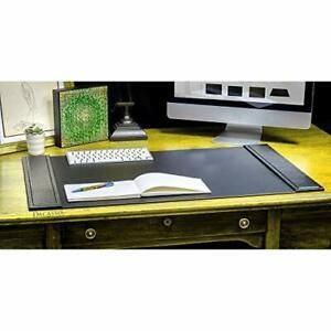 Black Crocodile Embossed Leather Side-Rail Desk Pad/Desk Protector 34&#034; x 20&#034;