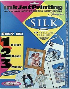 &#034;INK JET PRINTING&#034;  [10 SOFT SILK 8 1/2&#034; x 11&#034; SHEETS]  [STEPS: PRINT PEEL MAKE]