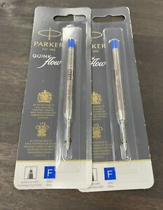 1950368 Parker Quinkflow Ballpoint Pen Ink Refill, Fine Point, Blue, Pack of 2